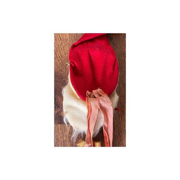 Rare Vintage 1950s Santa Claus Wall Hanging With Bells & Ribbons Christmas Decor - Picture 6 of 8